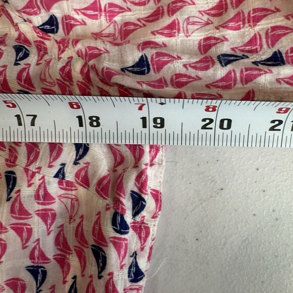 Women's Vineyard Vines Multicolor Sail Boat Pattern Button Up Shirt Collared 6 - Picture 7 of 9